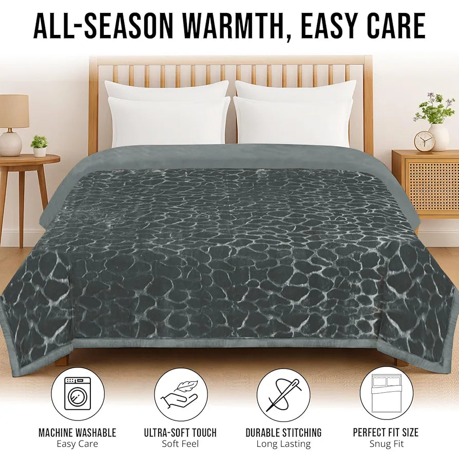 Cloth Fusion Floral Embossed Mink Blanket Single Bed for Winter,Soft Kambal for Comfort & Warmth